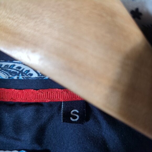 Silver Stone Shirt Mens Small White Blue Paisley Cotton Modern Fit Button Up - Picture 3 of 9